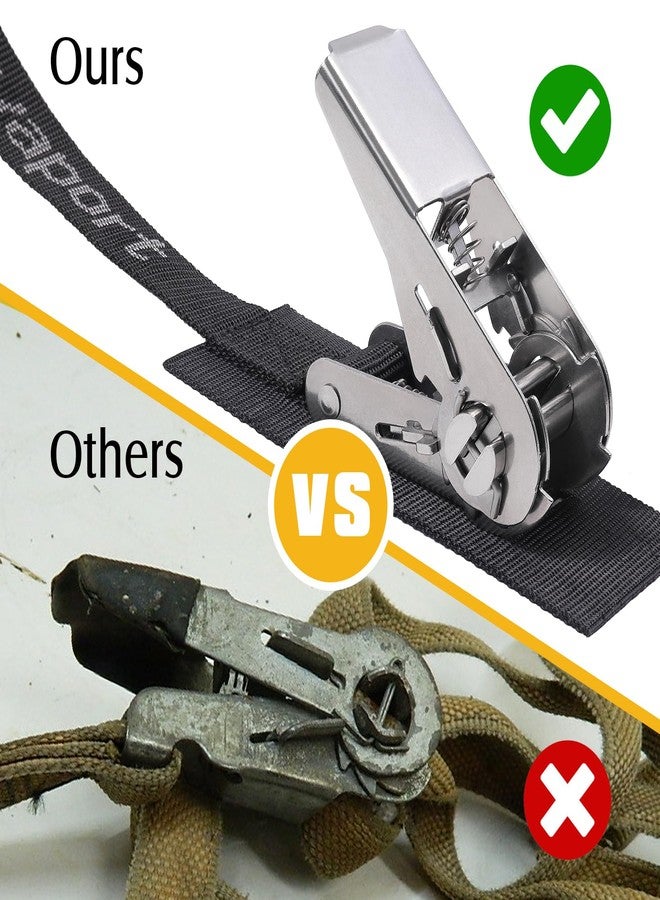 Ayaport Stainless Steel Ratchet Tie Down Straps Endless 8' Heavy Duty Boat Tie Downs Boat Accessories Pack of 2 - Image 5